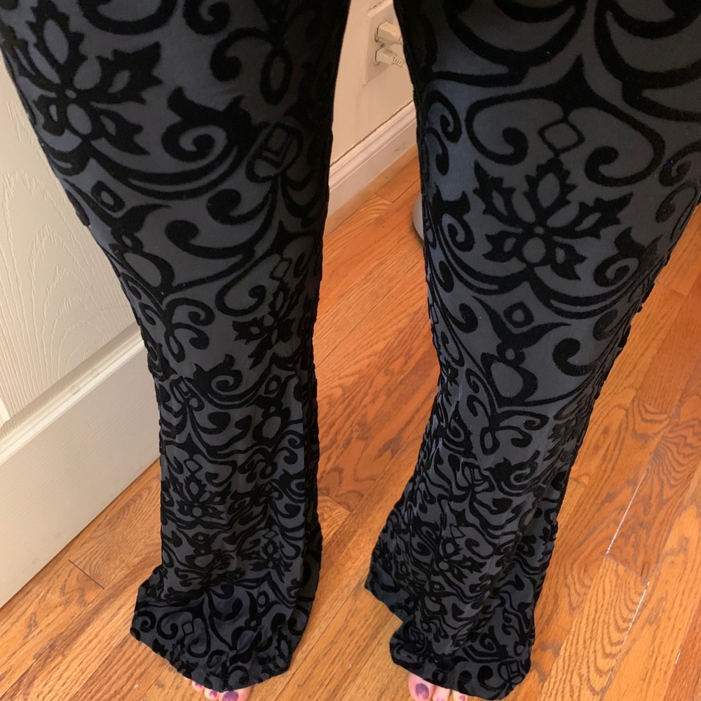 Black velvet bell bottoms